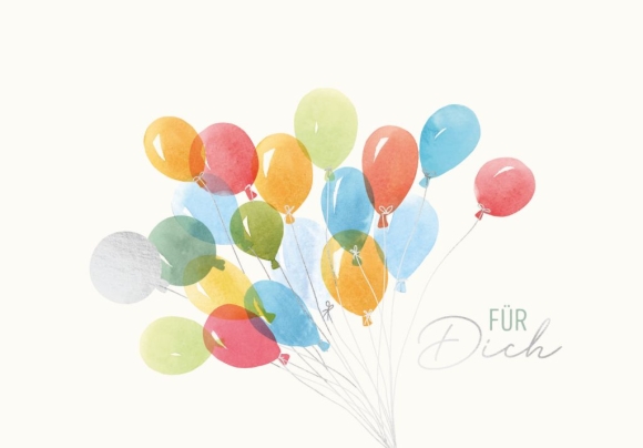 Doppelkarte: Für Dich - Luftballons