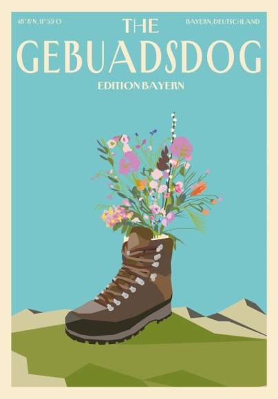 Postkarte: The Gebuadsdog Edition Bayern - Wanderstiefel