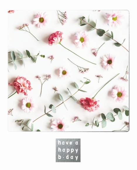 Postkarte: Have a happy b-day - Blumen