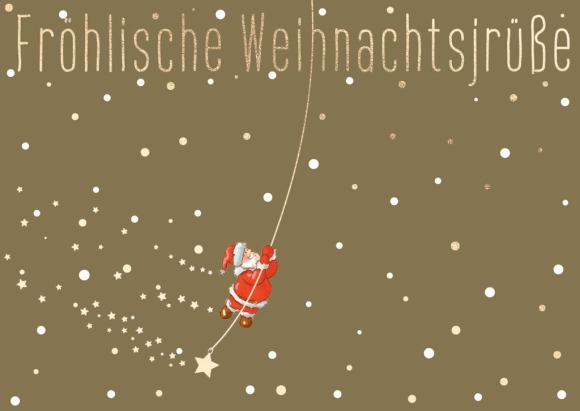 Postkarte: Fröhlische Weihnachtsjrüße - Weihnachtsmann