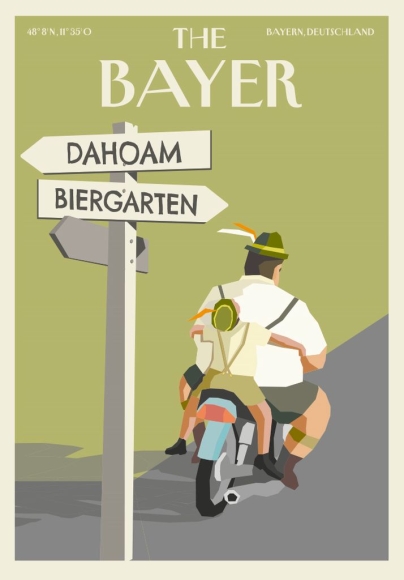 Postkarte: The Bayer - Moped