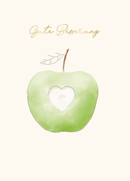 Maxi-Doppelkarte: Gute Besserung - Apfel