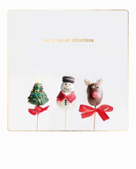 Postkarte: merry sweet christmas - xmas cake pops