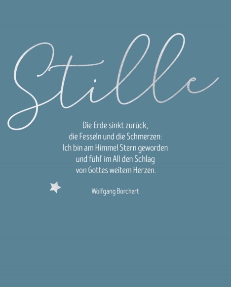 Doppelkarte: Stille - Zitat Wolfgang Borchert