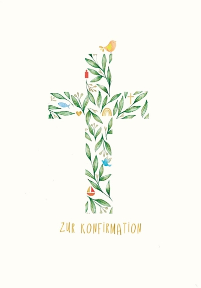 Doppelkarte: Zur Konfirmation - Kreuz