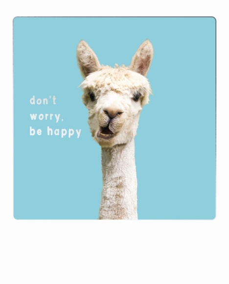 Postkarte: Don&#039;t worry, be happy - Lama