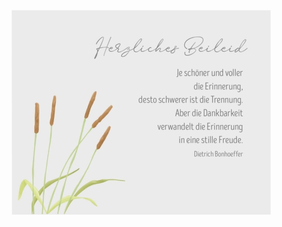 Doppelkarte: Herzliches Beileid - Zitat Dietrich Bonhoeffer