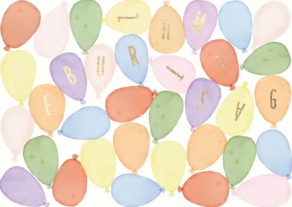 Postkarte: Zum Geburtstag - Viele Luftballons