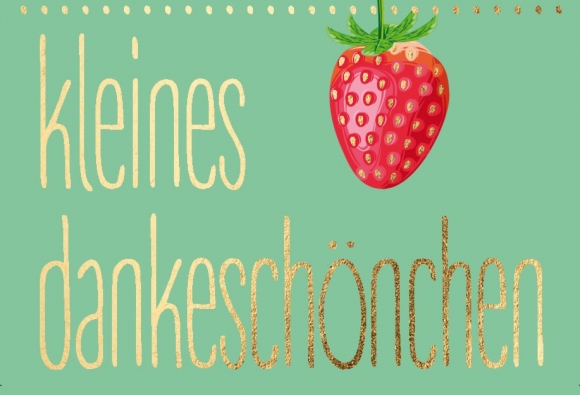 Mini-Doppelkarte: Erdbeere- Kleines Dankeschönchen