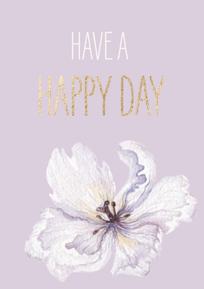 Midi-Doppelkarte: Have A Happy Day - Lila Blume