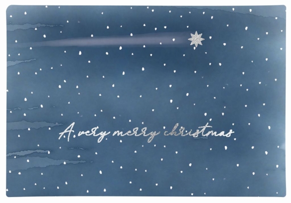 Doppelkarte: A very merry christmas - Sternenhimmel