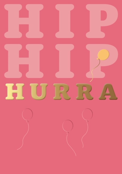 Doppelkarte: Hipp Hipp Hurra