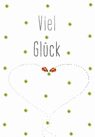 Doppelkarte: Viel Glück - Marienkäfer