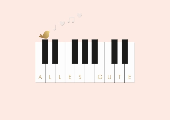 Doppelkarte: Alles Gute - Klavier