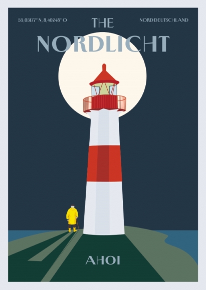 Postkarte: The Nordlicht - Leuchtturm