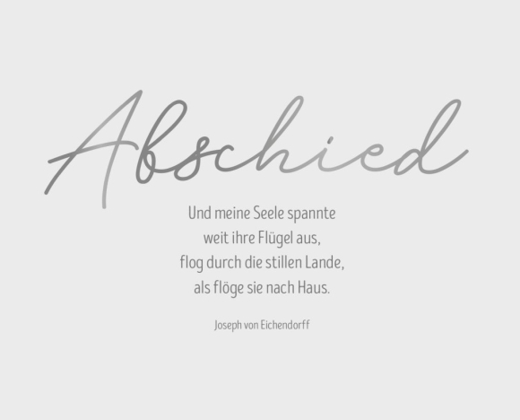 Doppelkarte: Abschied - Zitat Joseph von Eichendorff
