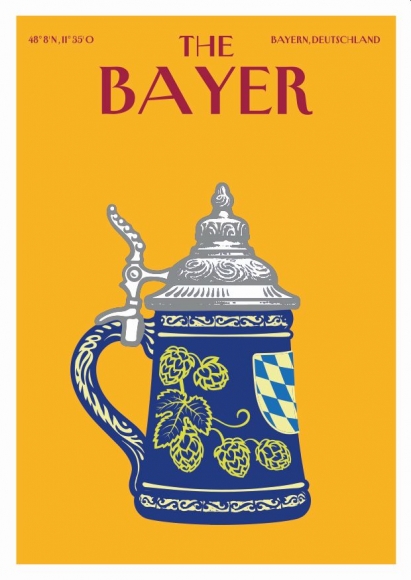 Postkarte: The Bayer Bierkrug