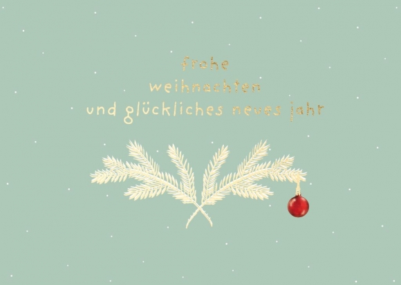 Doppelkarte: frohe weihnachten und glückliches neues jahr
