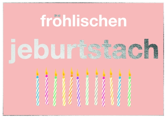 Postkarte: fröhlischen jeburtstach - Geburtstagskerzen