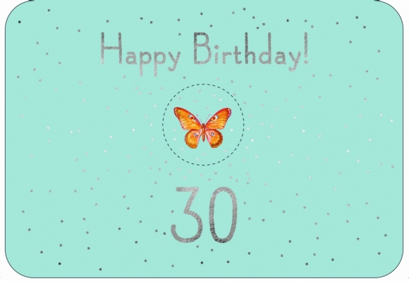 Doppelkarte: Happy Birthday 30