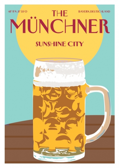 Postkarte: The Münchner - Maß Sunshine City