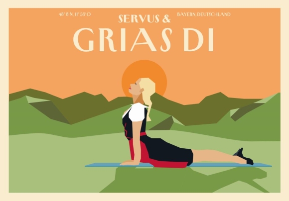 Postkarte: The Bayer - Sonnengruss Yoga