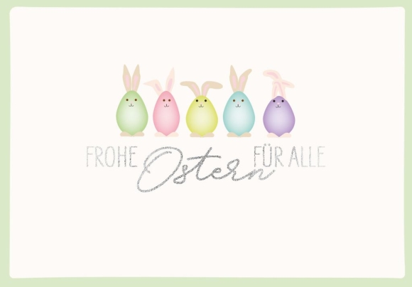 Doppelkarte: Frohe Ostern für Alle