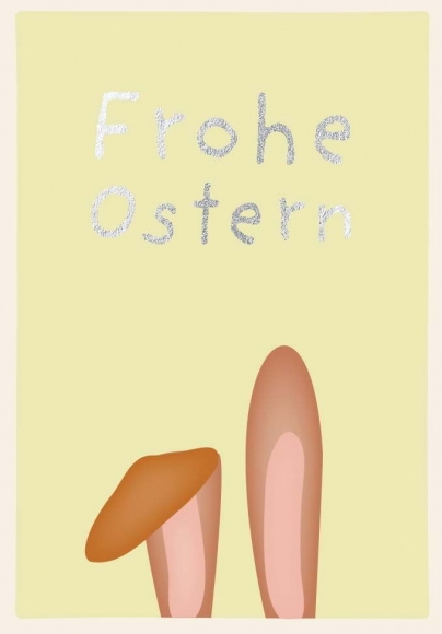 Doppelkarte: Frohe Ostern Hasenohren