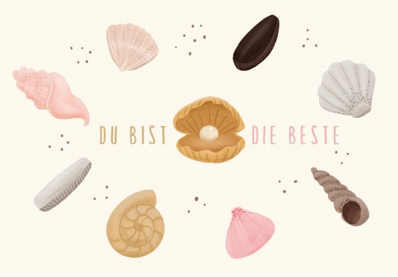 Postkarte: Du bist die Beste Muscheln