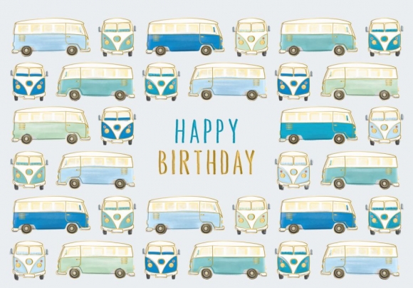 Doppelkarte: Happy Birthday Transporter