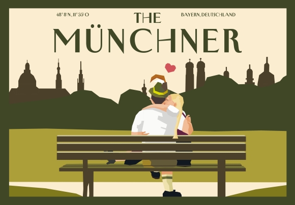 Postkarte: The Münchner - Liesbespaar