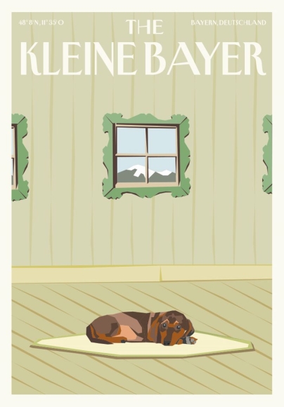 Postkarte: The Kleine Bayer - Schlafender Dackel