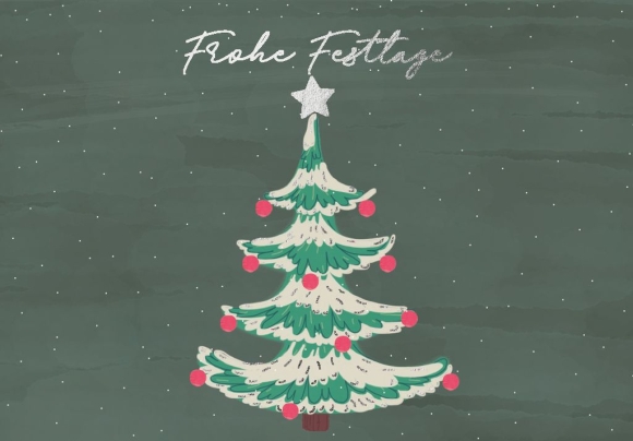 Doppelkarte: Frohe Festtage - Weihnachtsbaum