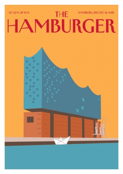 Postkarte: The Hamburger - Elbphilharmonie