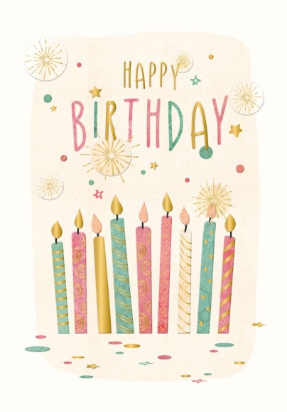Doppelkarte: Happy Birthday - Geburtstagskerzen
