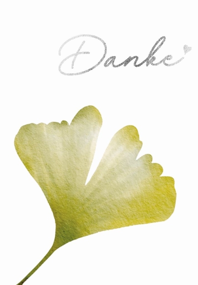 Doppelkarte: Danke - Ginkgo Blatt