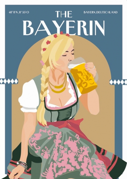 Postkarte: The Bayerin Madl