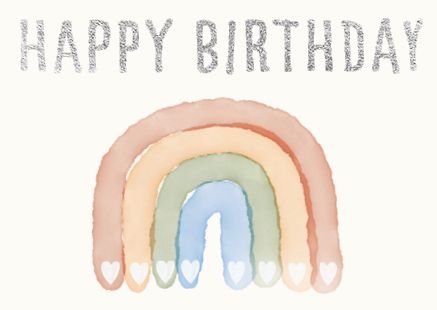 Mini-Doppelkarte: Happy Birthday - Regenbogen