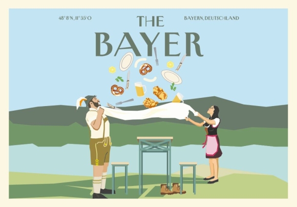 Postkarte: The Bayer - Picknick