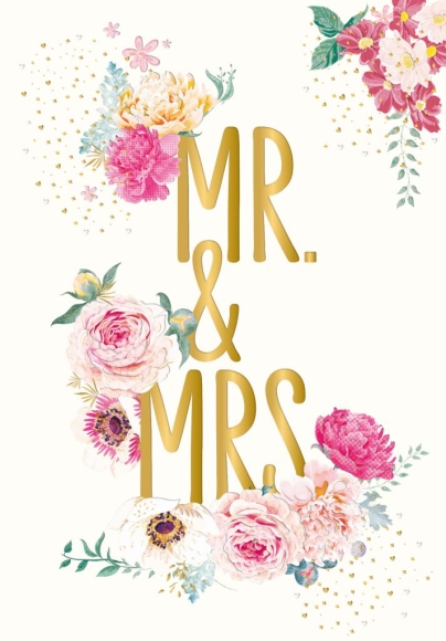 Doppelkarte: Mr. &amp; Mrs. - Rosen