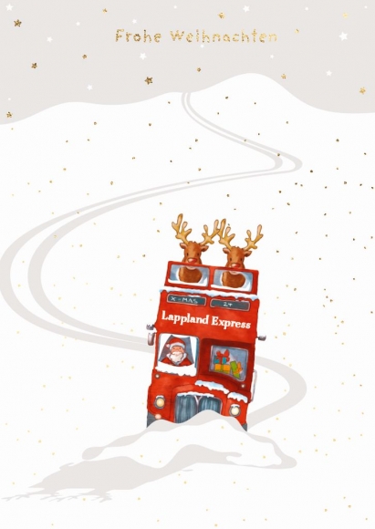 Postkarte: Frohe Weihnachten Lappland Express