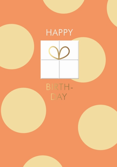Doppelkarte: Happy Birthday - Geschenk