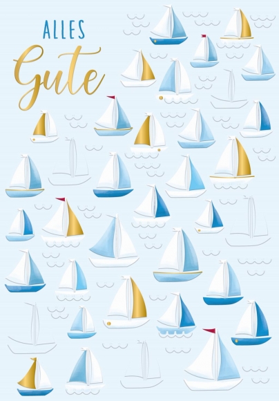 Doppelkarte: Alles Gute Segelboote