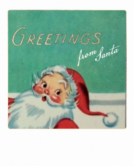 Postkarte: Greetings from Santa Weihnachtsmann
