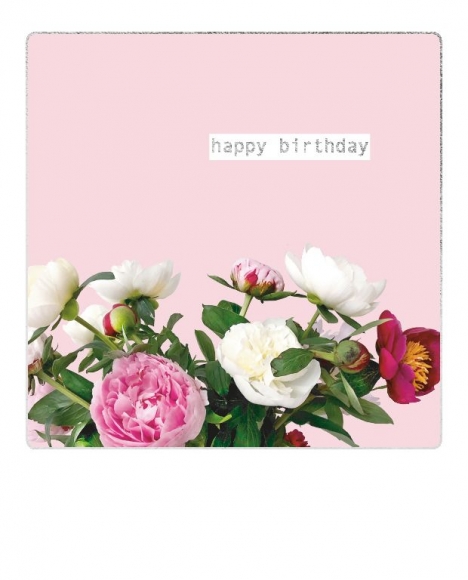 Postkarte: Happy Birthday Blumenstrauß