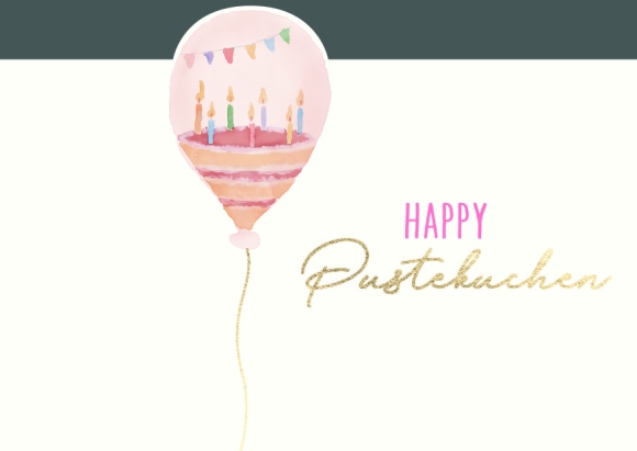 Postkarte: Happy Pustekuchen - Luftballon