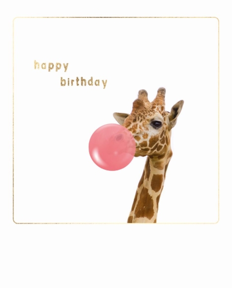 Doppelkarte: Happy Birthday - Giraffe
