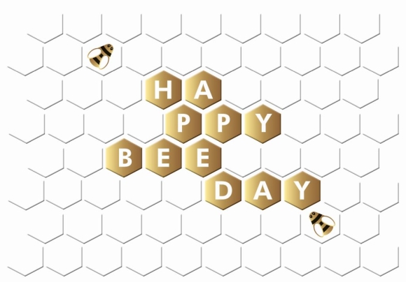Doppelkarte: Happy Bee Day - Bienen