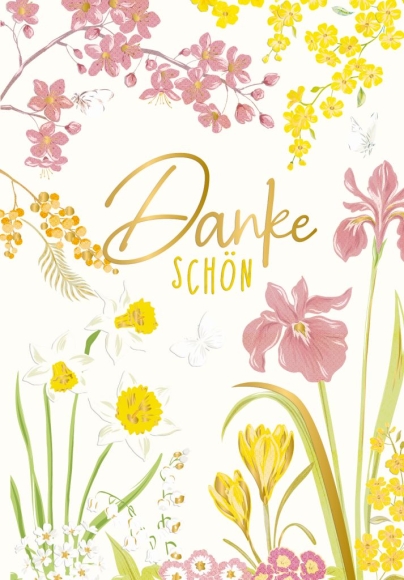 Doppelkarte: Dankeschön - Blumen