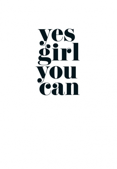 Postkarte: yes girl you can